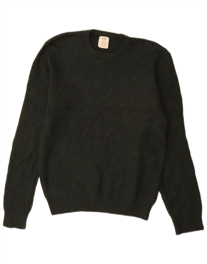 Marks & Spencer Herren-Pullover mit Rundhalsausschnitt, Mittelgrün, Polyamid