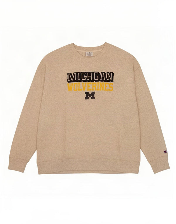 Champion Herren Michigan Wolverines Sweatshirt Pullover 3XL Beige meliert