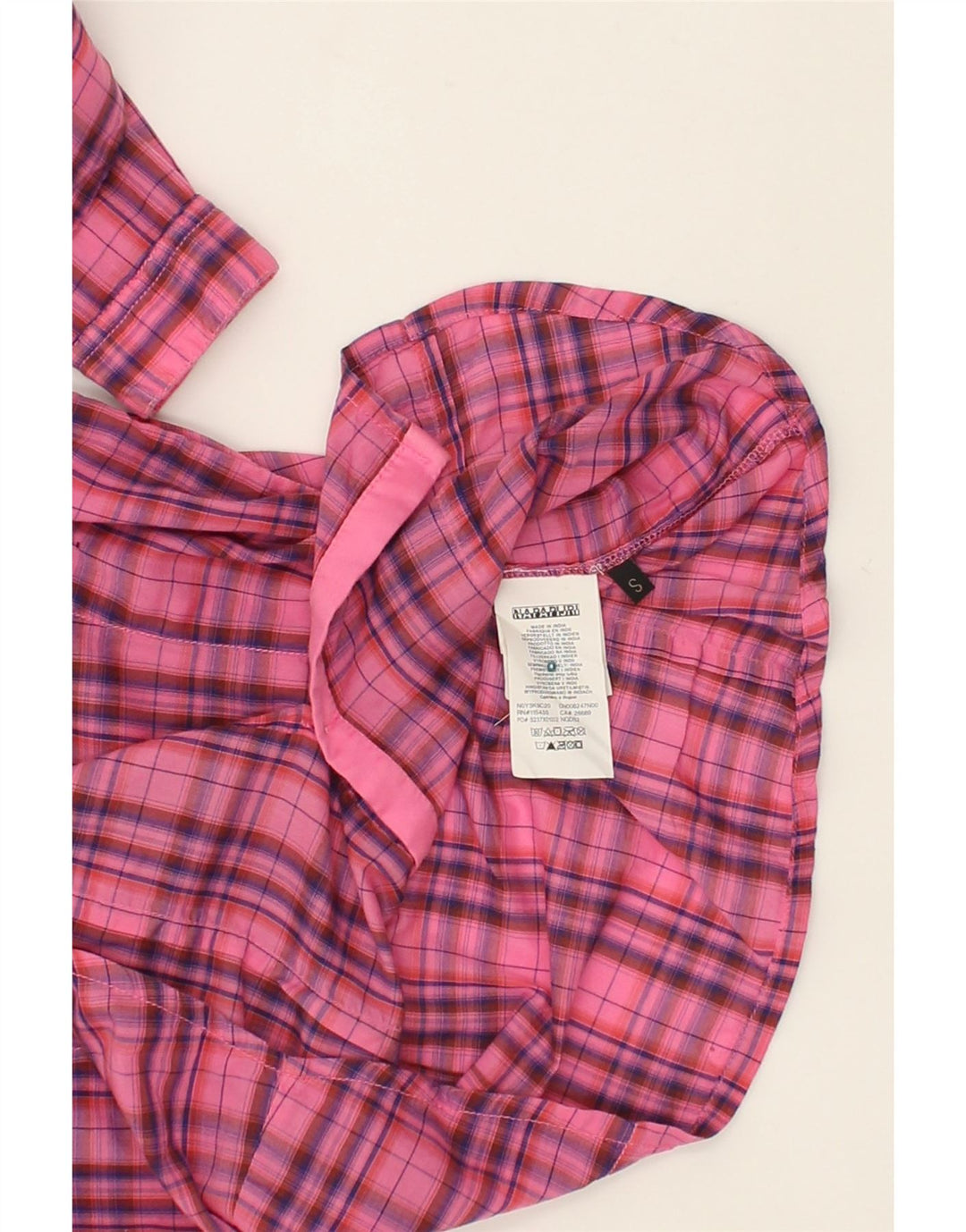 NAPAPIJRI Womens Shirt UK 10 Small Pink Check Cotton | Vintage Napapijri | Thrift | Second-Hand Napapijri | Used Clothing | Messina Hembry 