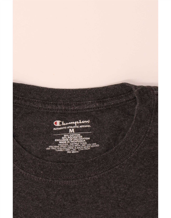 Champion Herren Boston College Grafik-T-Shirt-Oberteil aus mittelgrauer Baumwolle