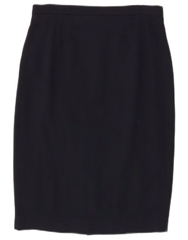 Luisa Spagnoli Damen Bleistiftrock mit hoher Taille IT 46 Large W30 Marineblau