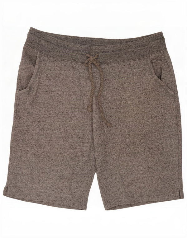 Eddie Bauer Damen Sportshorts UK 16 Large Grau meliert Baumwolle