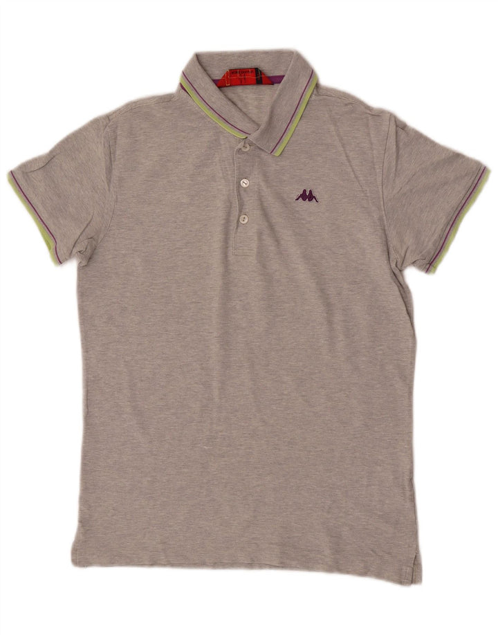 Kappa Herren-Poloshirt, große graue Baumwolle