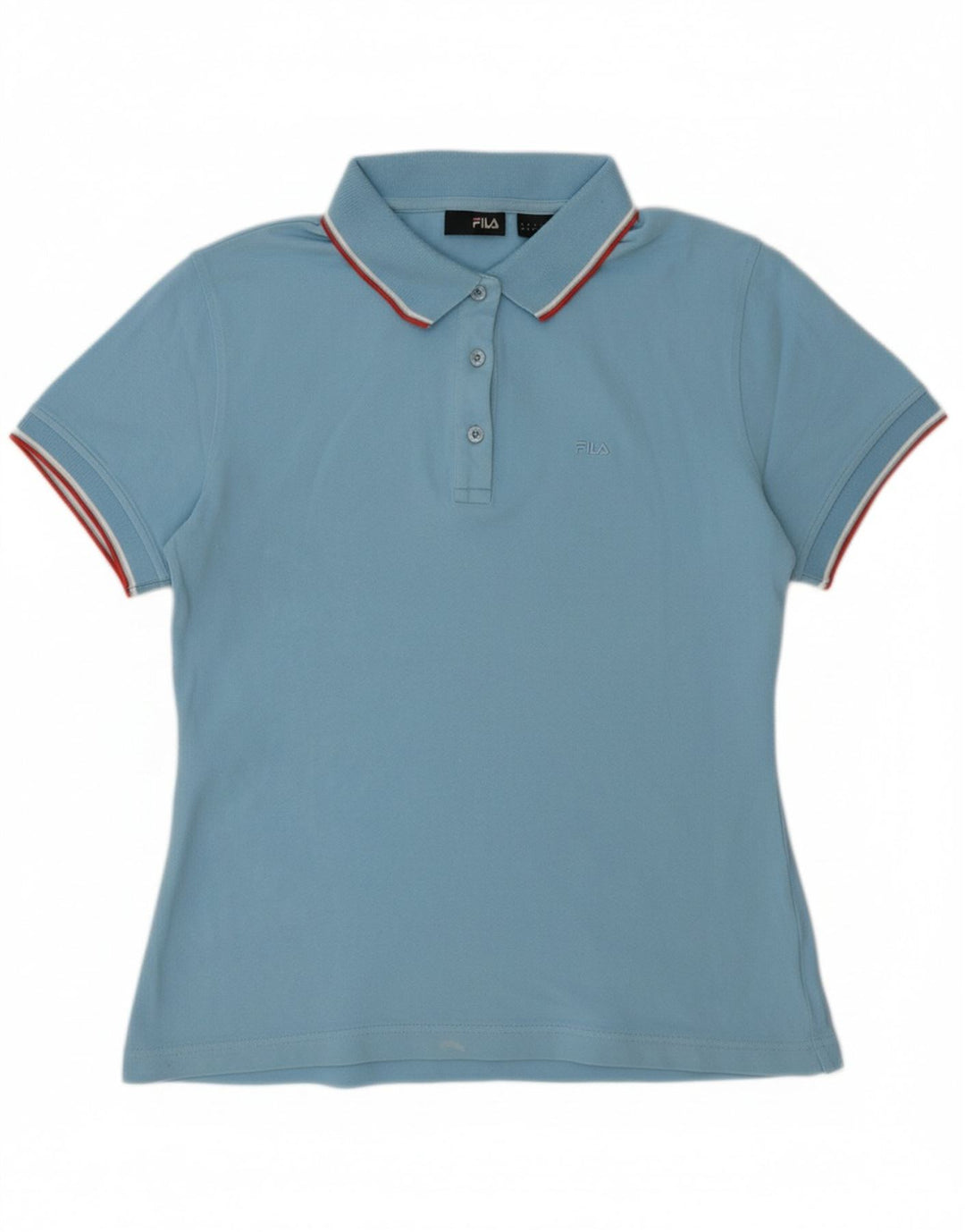 FILA Womens Polo Shirt UK 14 Large Blue Vintage Fila and Second-Hand Fila from Messina Hembry 