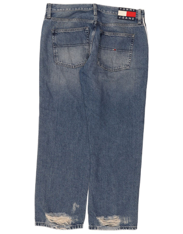 Tommy Hilfiger Damen Graphic Straight Jeans W31 L28 Blaue Baumwolle