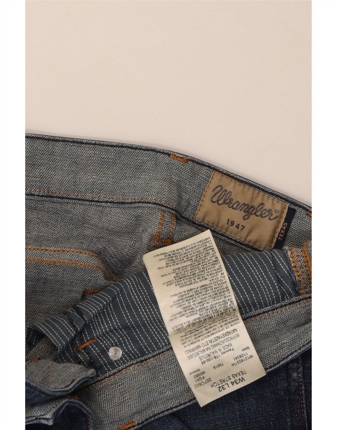 Wrangler Herren Texas Stretch Straight Jeans W34 L27 Blaue Baumwolle