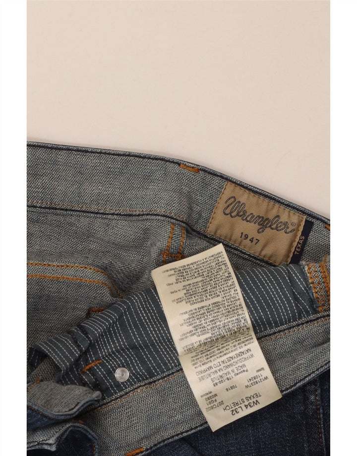 Wrangler Herren Texas Stretch Straight Jeans W34 L27 Blaue Baumwolle