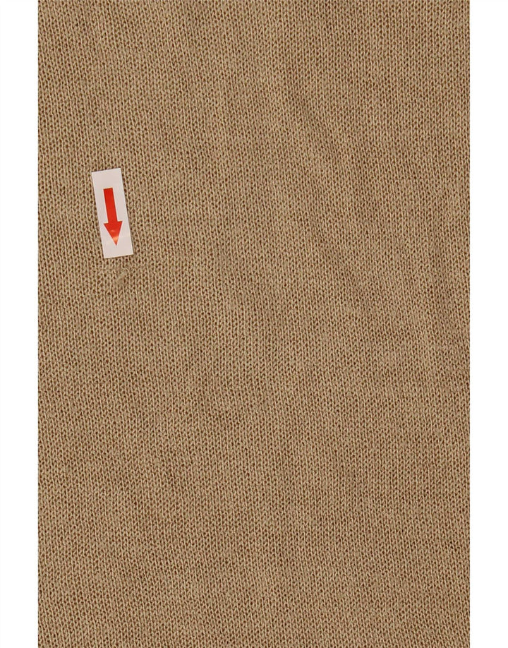 Zara Damen Top Langarm UK 14 Medium Beige Acryl