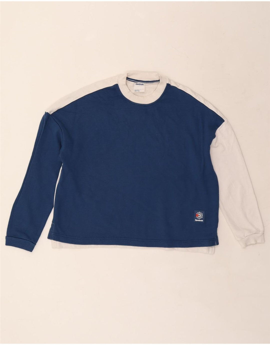 REEBOK Damen-Sweatshirt in Übergröße, Gr. 16/18, Größe L, Blau, Farbblock