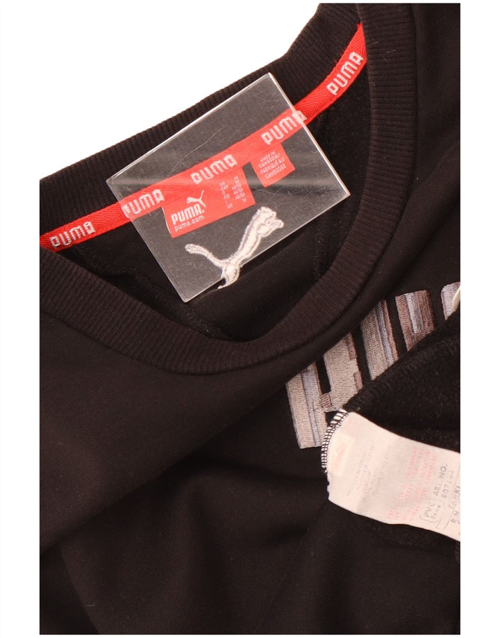 Puma Herren Grafik-Sweatshirt-Pullover aus mittelschwarzer Baumwolle