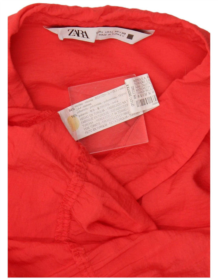 Zara Damen Basic Kleid UK 16 Large Orange Viskose