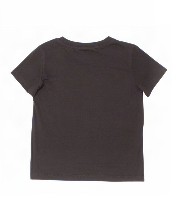 Kappa Jungen-T-Shirt mit Grafik, 5–6 Jahre, schwarze Baumwolle