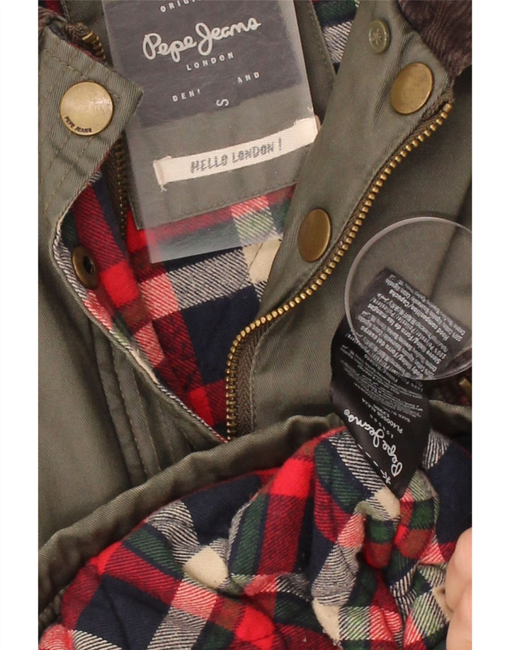 PEPE JEANS Womens London Utility Jacket UK 8 Small Khaki Cotton Vintage PEPE Jeans and Second-Hand PEPE Jeans from Messina Hembry 