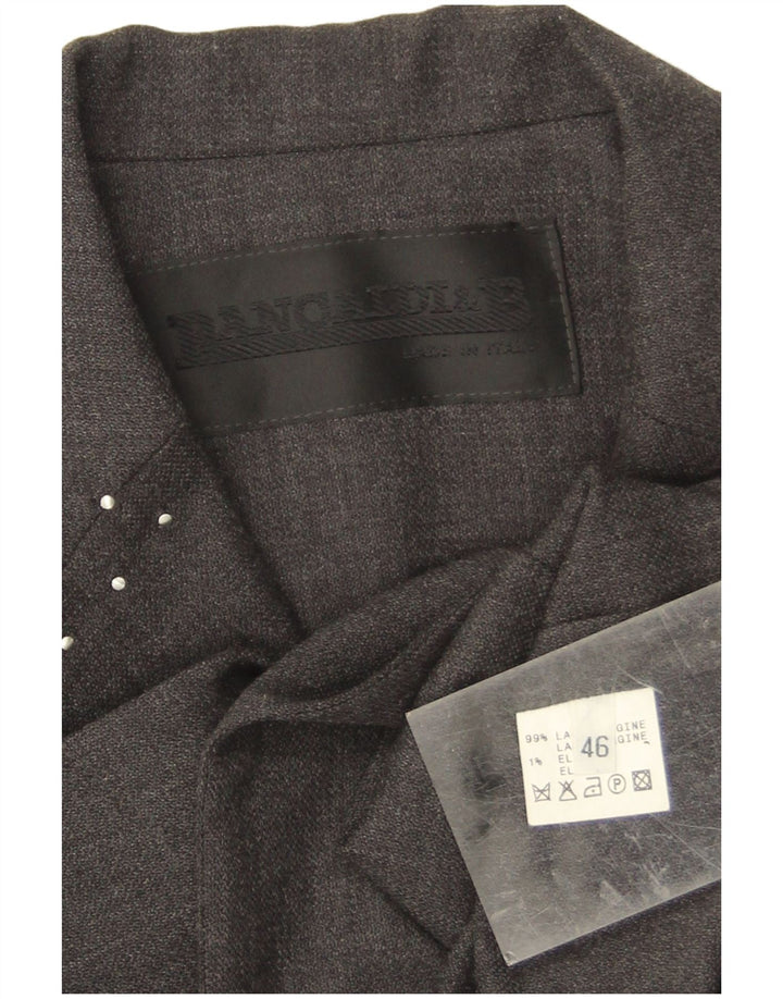 Pancaldi & B Offene Blazerjacke für Damen IT 46 Große graue Schurwolle