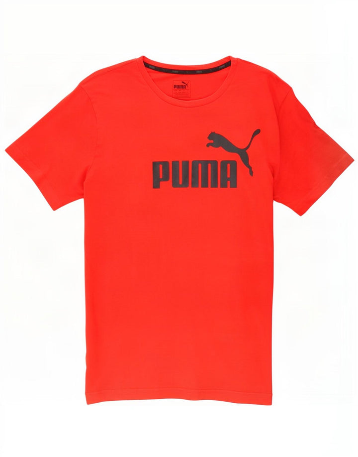 Puma Herren Grafik T-Shirt Top Große rote Baumwolle