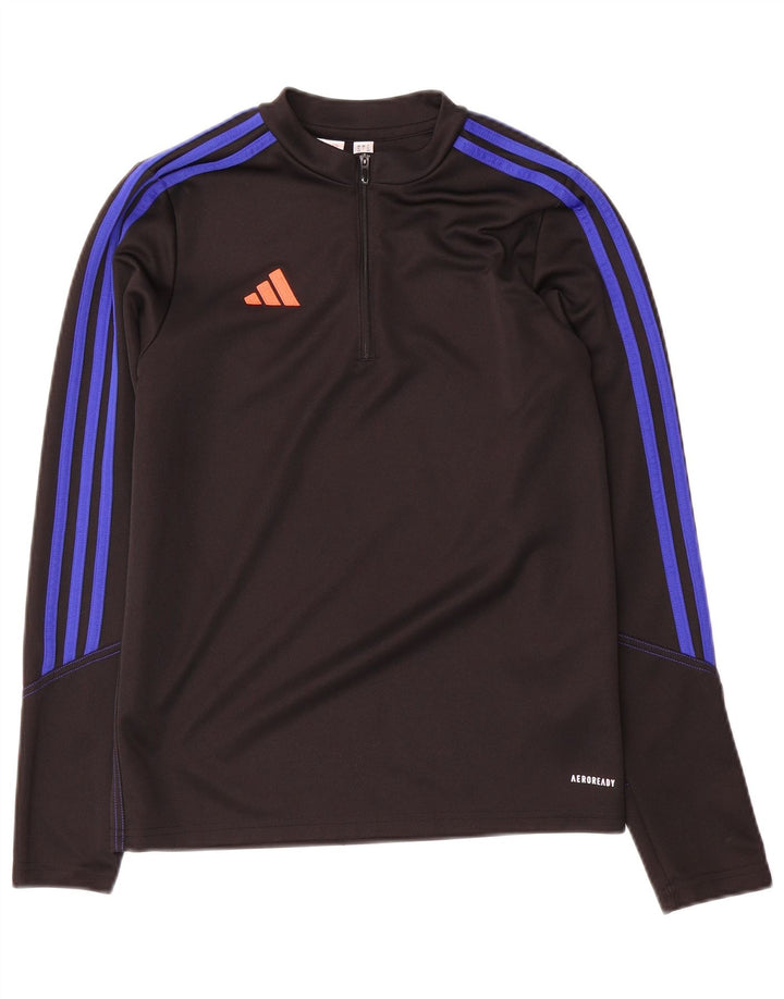 Adidas Jungen Aeroready Zip Neck Pullover Trainingsanzug Top 13-14 Jahre Schwarz