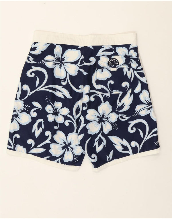 Sundek Herren-Badeshorts, mittelgroß, marineblau, geblümt, Polyester, hawaiianisch