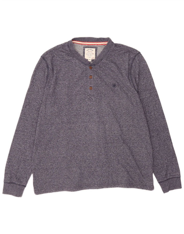 Fat Face Herren-Top, langärmelig, 2XL, Marineblau, Baumwolle