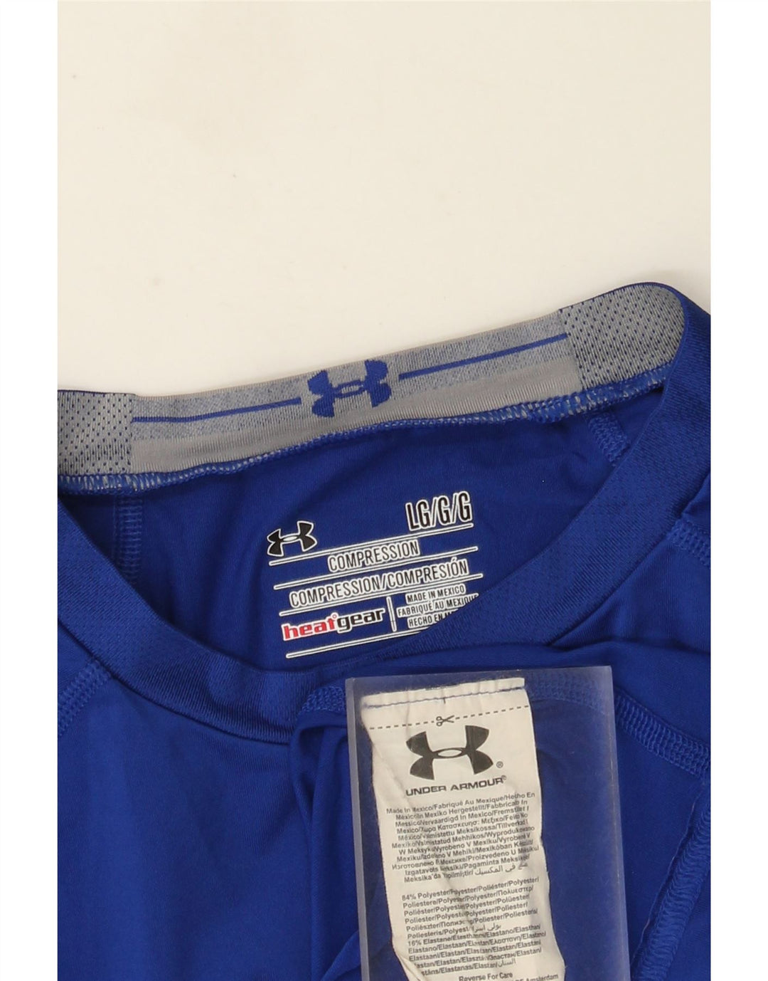 Under Armour Herren Heat Gear Graphic Top Langarm Großes Blaues Polyester