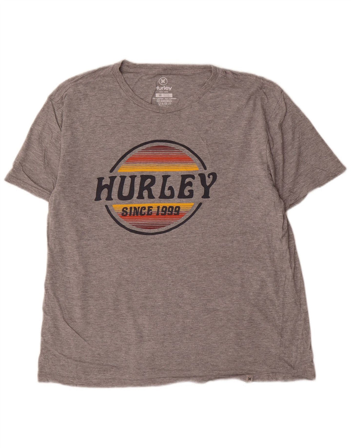 Hurley Herren-T-Shirt mit Grafik, mittelgraue Baumwolle