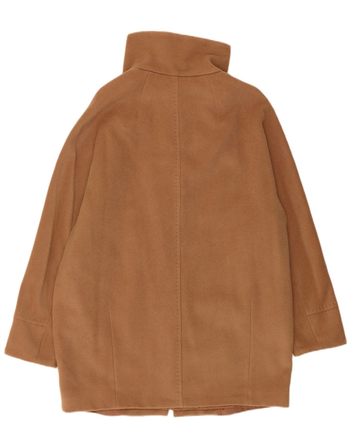 Max Mara Damen Wochenendmantel UK 8 Small Beige Schurwolle