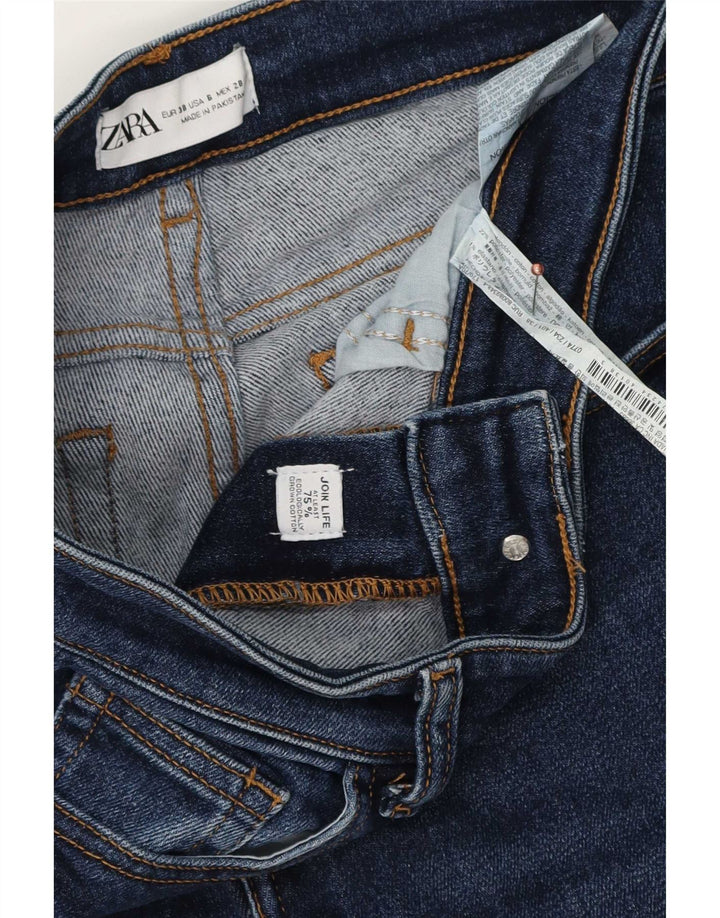 Zara Damen Slim Jeans Medium W28 L27 Blaue Baumwolle