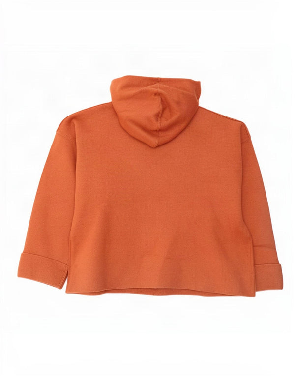 Zara Damen Übergroßer Kapuzenpullover UK 10 Small Braune Viskose