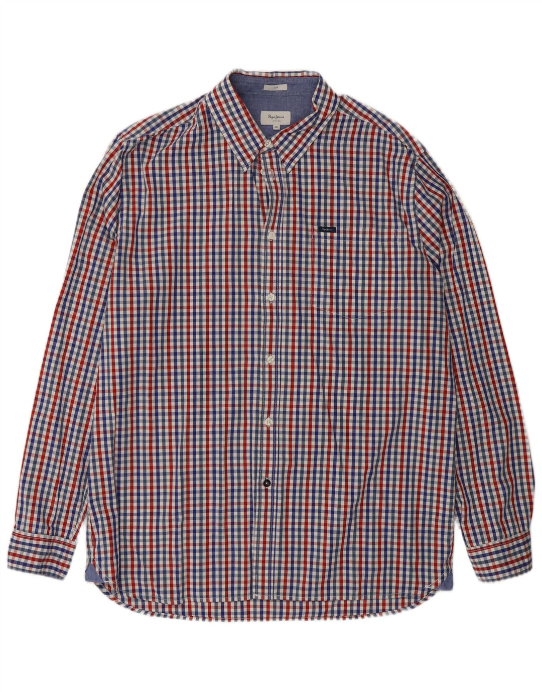 PEPE JEANS Slim-Hemd für Herren, 2XL, mehrfarbig, Gingham-Baumwolle