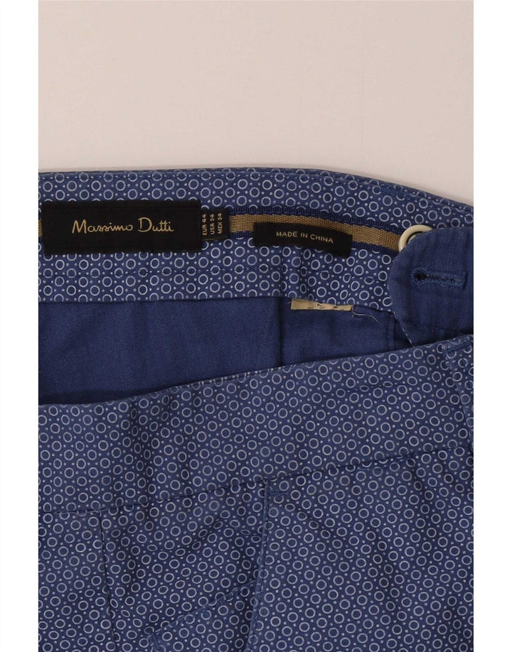 Massimo Dutti Herren Chinoshorts EU 44 Large W34 Marineblau gefleckt