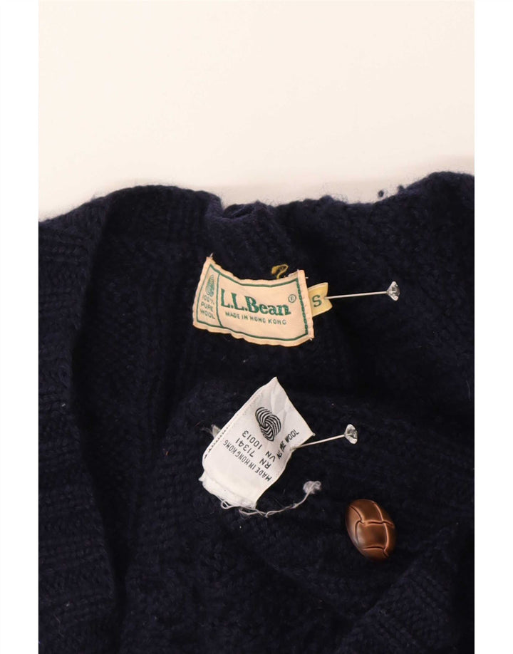L.L.Bean Damen-Strickjacke in Übergröße, Gr. 10, Größe S, marineblau, Wolle