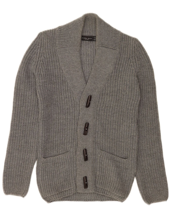 Zara Herren-Cardigan-Pullover Mittelgrau