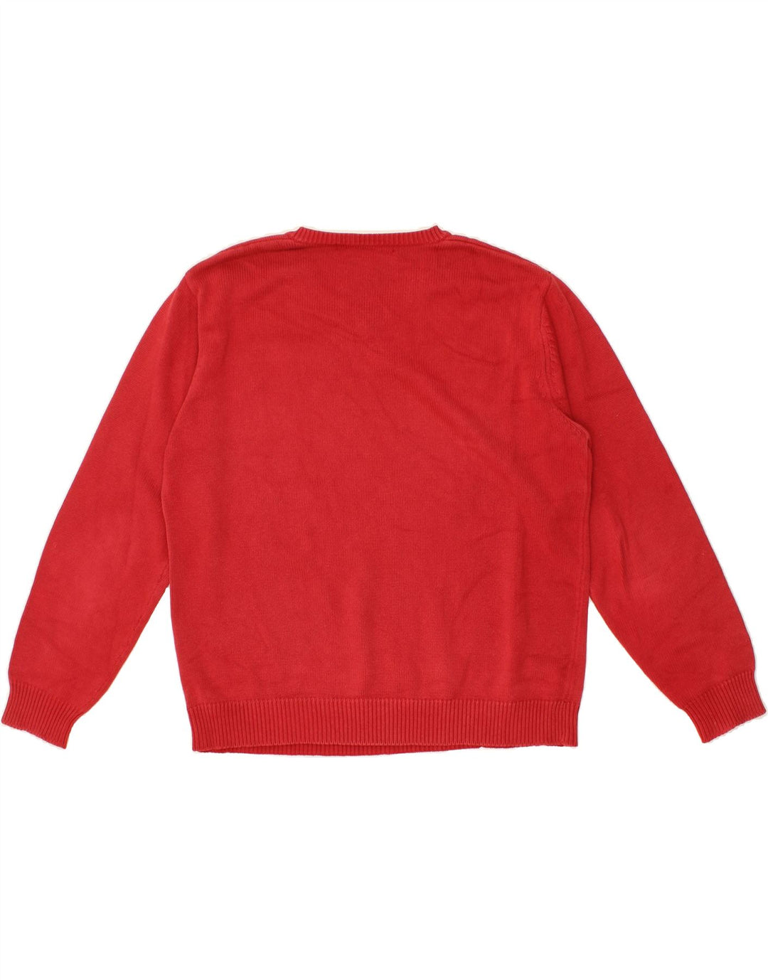SERGIO TACCHINI Mens V-Neck Jumper Sweater Large Red Cotton Vintage Sergio Tacchini and Second-Hand Sergio Tacchini from Messina Hembry 