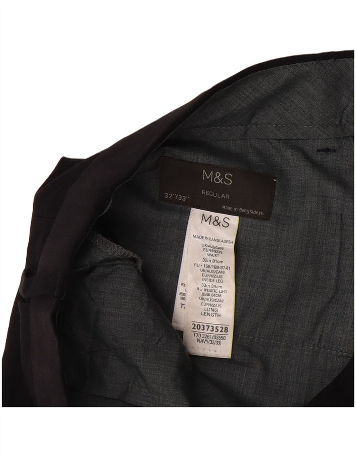 Marks & Spencer Herren Regular Straight Chino-Hose W32 L33 Marineblau