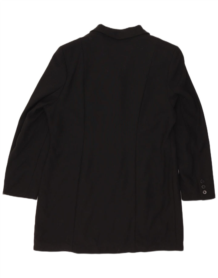 Marks & Spencer Damen Mantel UK 16 Large Schwarz Schurwolle