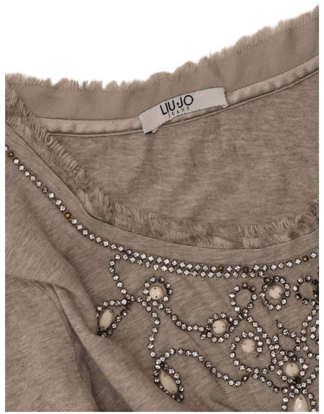LIU JO Damen Top Langarm UK 10 Small Grau