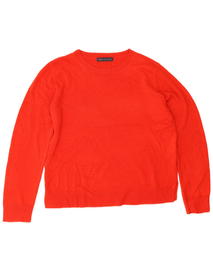 Marks & Spencer Damen-Pullover, übergroß, U-Boot-Ausschnitt, Gr. 40, Größe L, Rot