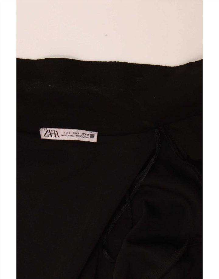 Zara Womens Open Overcoat UK 16 Large Schwarz