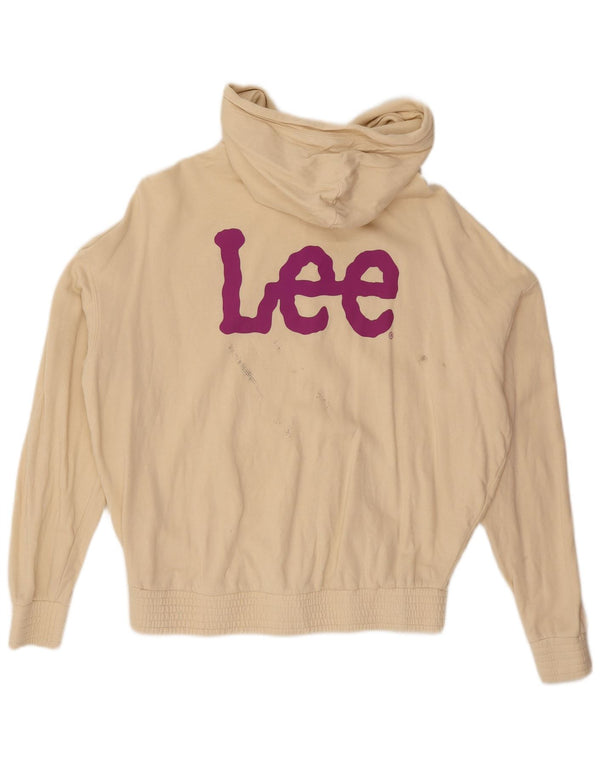 LEE Mädchen von H&M übergroßer grafischer Kapuzenpullover, 13–14 Jahre, beige Baumwolle