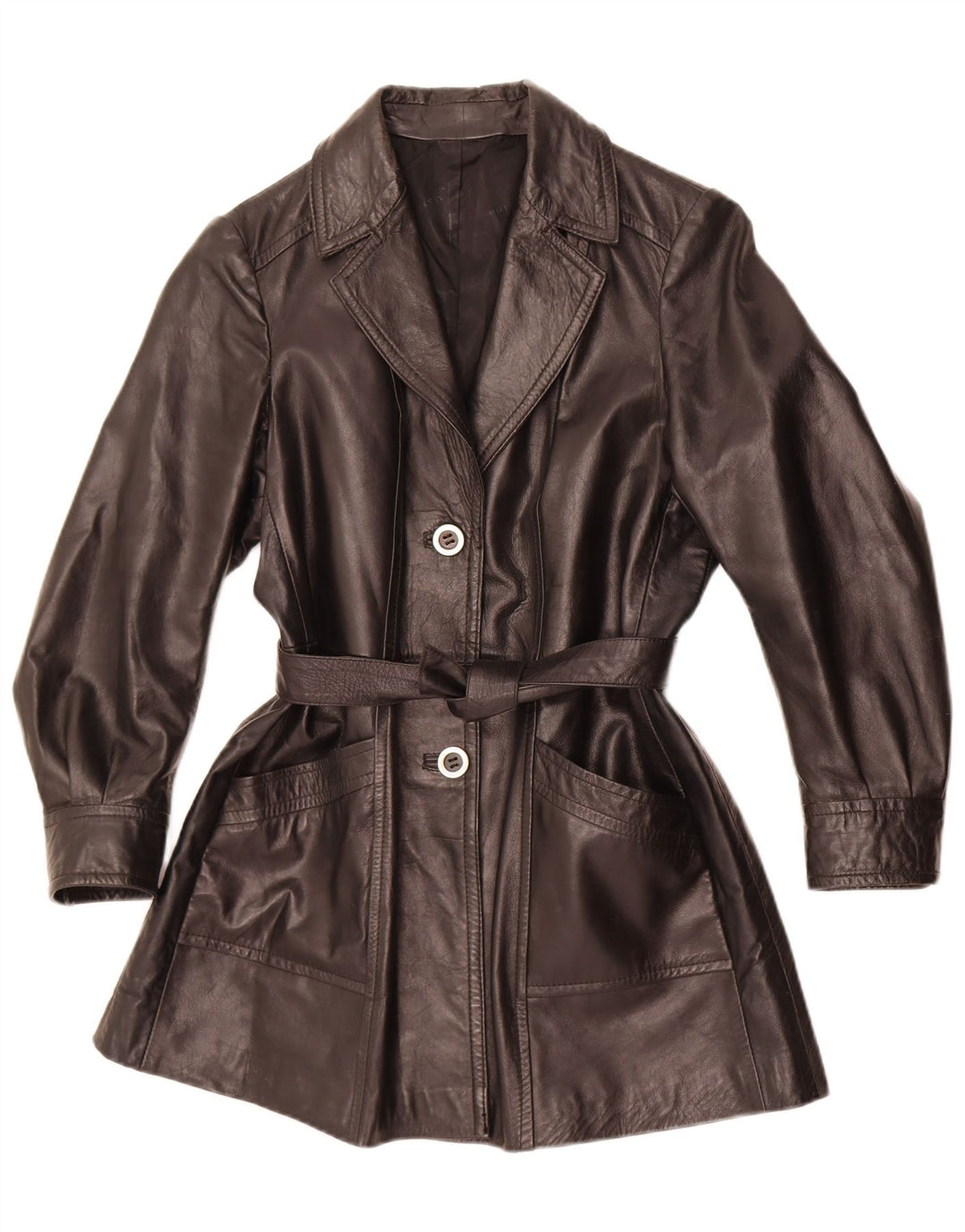 Maxime Damen Ledermantel IT 48 XL Schwarz