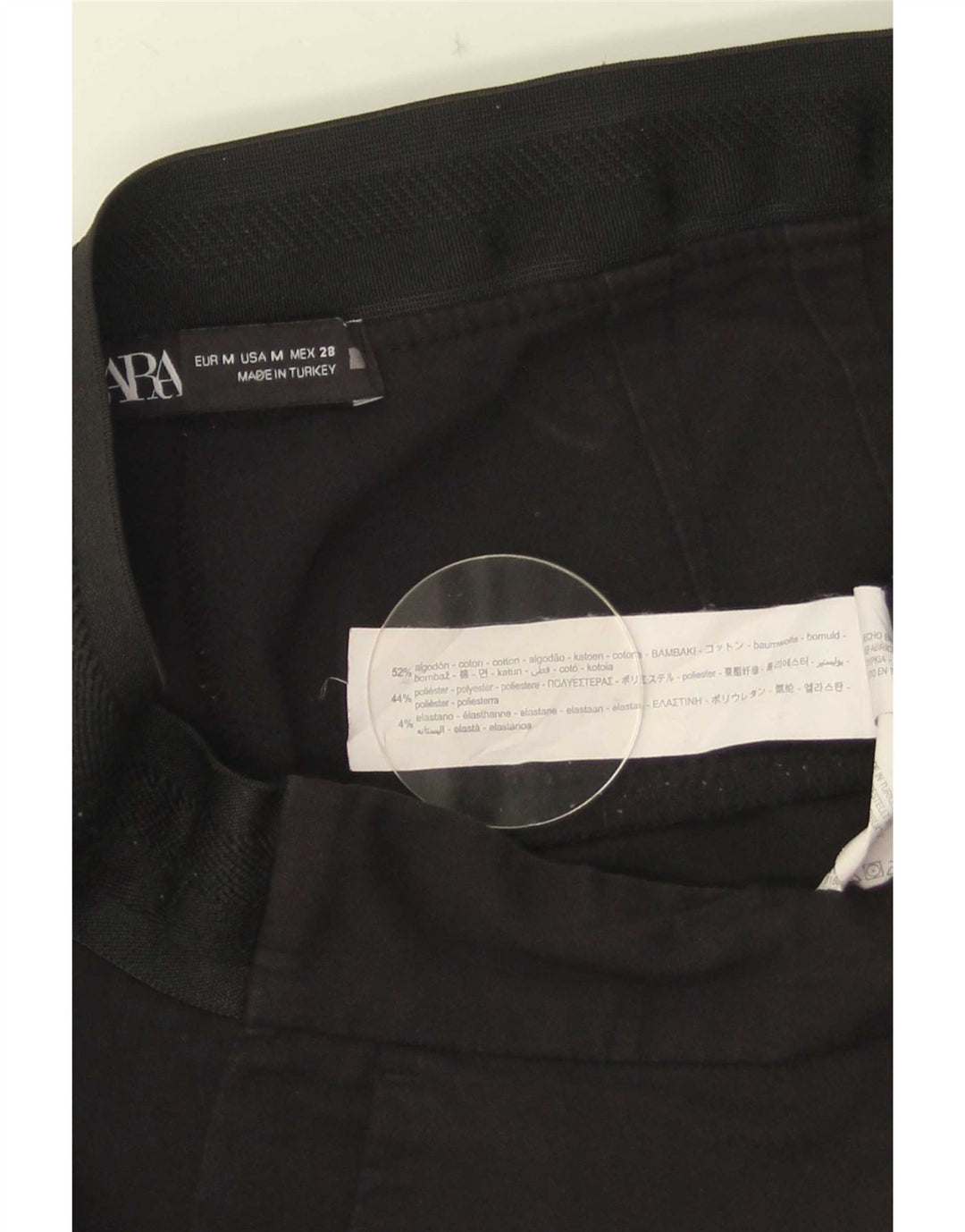 Zara Slim Chino-Hose für Damen, mittelgroß, W28, L26, schwarze Baumwolle