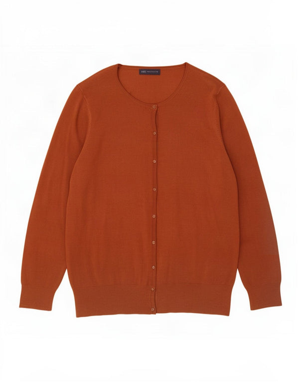 Marks & Spencer Damen Strickjacke UK 24 4XL Braune Viskose