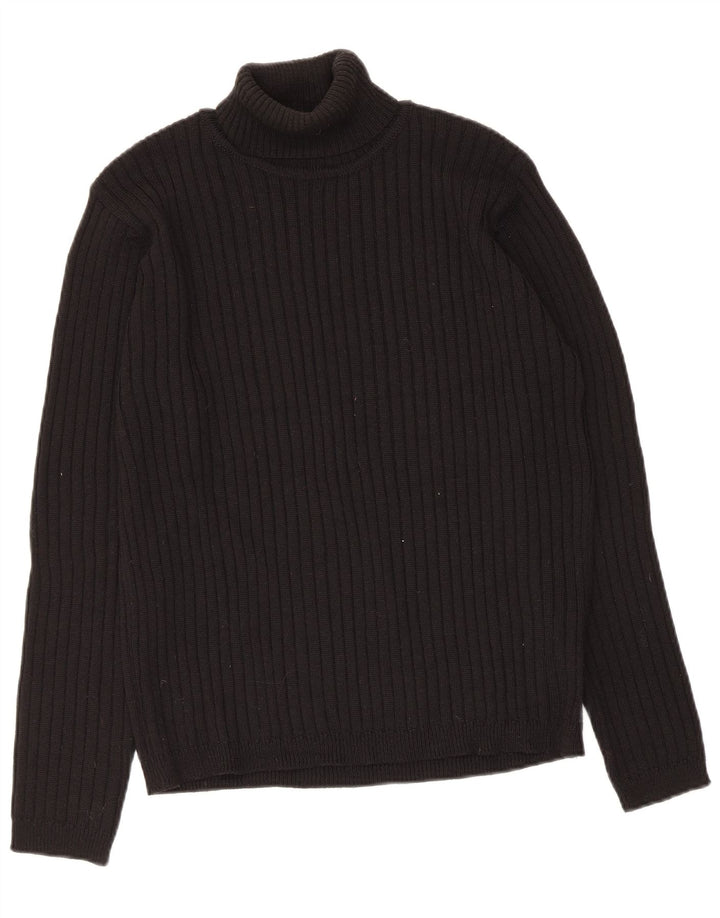 Zara Damen-Pullover mit Rollkragen, Gr. 16, Größe L, schwarze Wolle