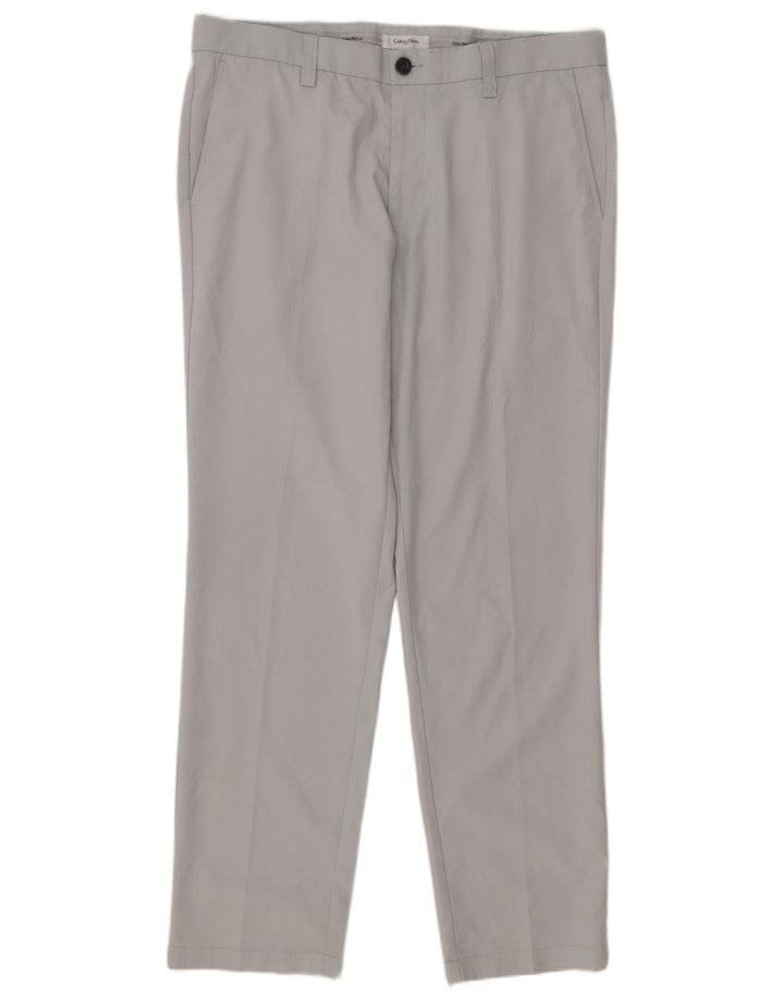 Calvin Klein Herren gerade Freizeithose W36 L31 Grau Polyester