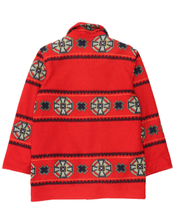 Vintage Damen Übergroßer Mantel UK 16 Großes rotes geometrisches Polyester