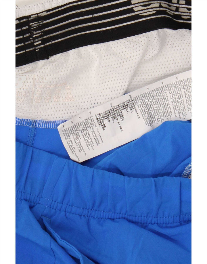 New Balance Herren-Sportshorts XL, blaues Colourblock-Polyester