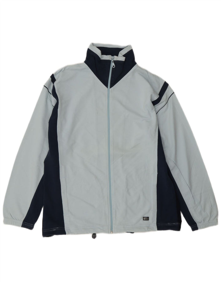 ASICS Herren-Trainingsanzug-Top-Jacke, Mittelblau, Farbblock