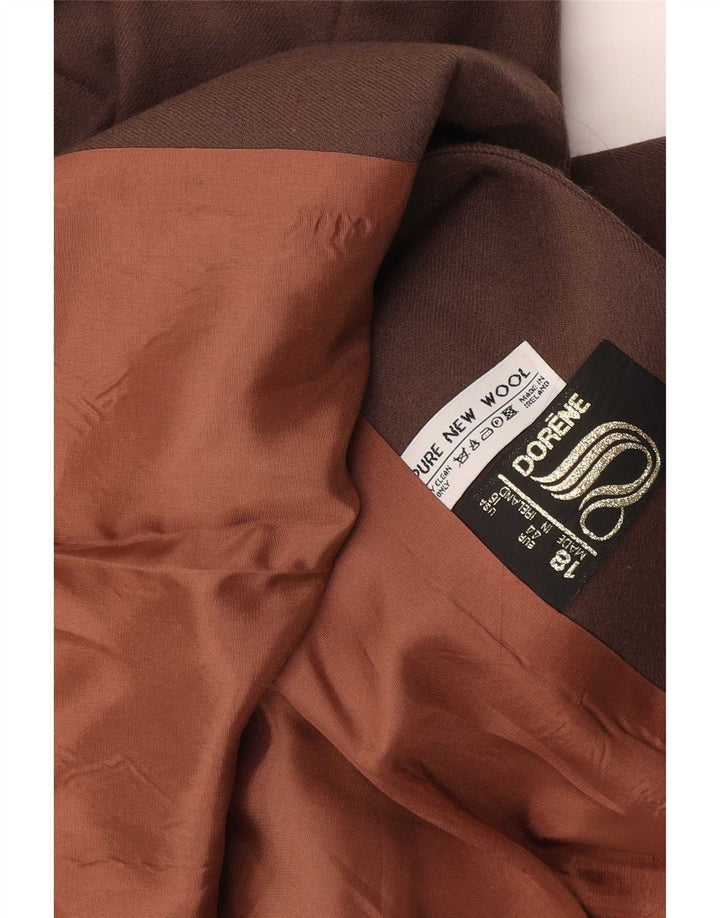 Dorene Damen 2-Knopf-Blazerjacke UK 18 XL Braune Schurwolle