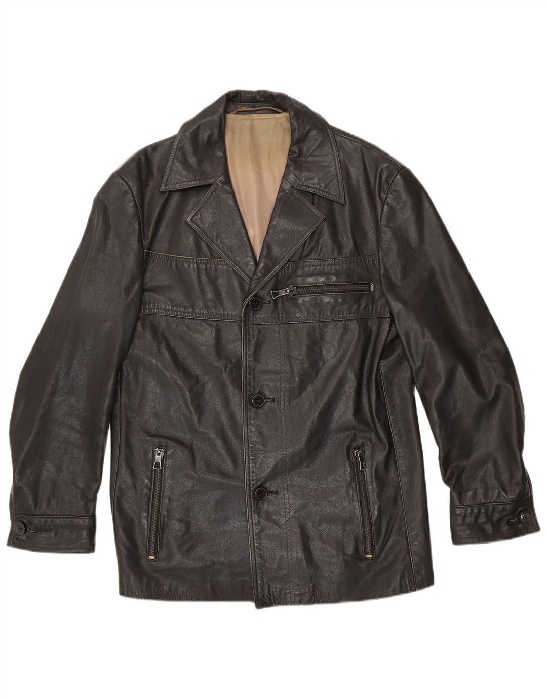 Vintage Herren Lederjacke UK 38 Mittelschwarzes Leder