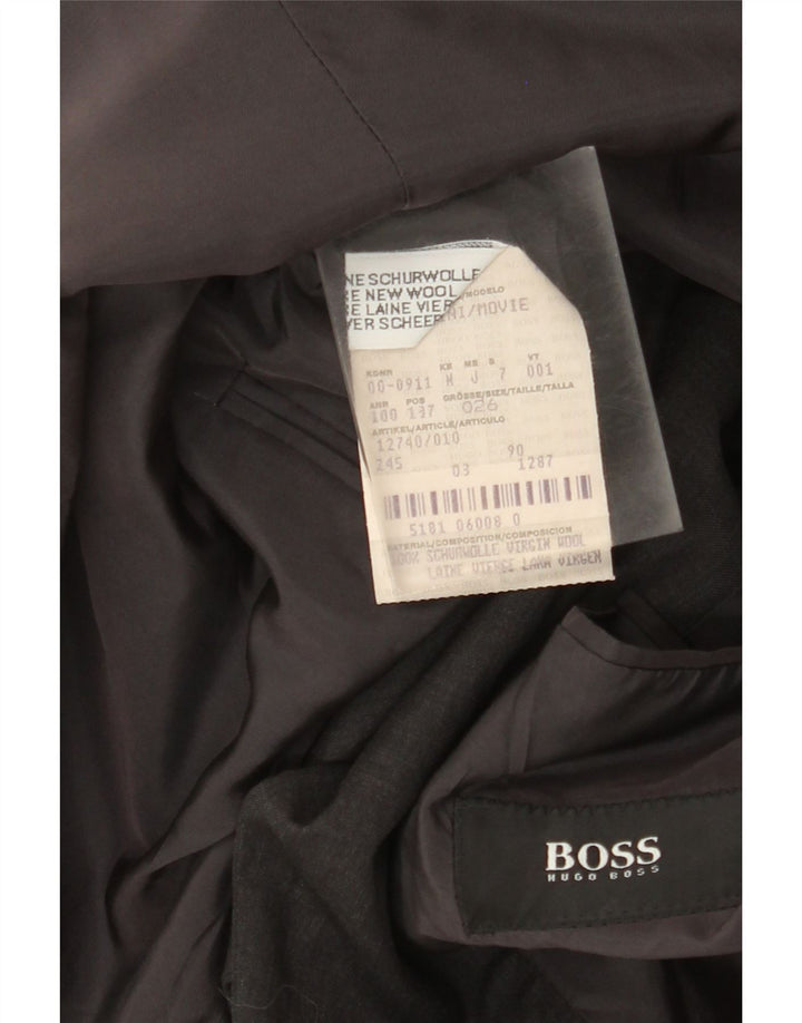 Hugo Boss Herren-Blazer mit 3 Knöpfen, UK 40, große graue Wolle