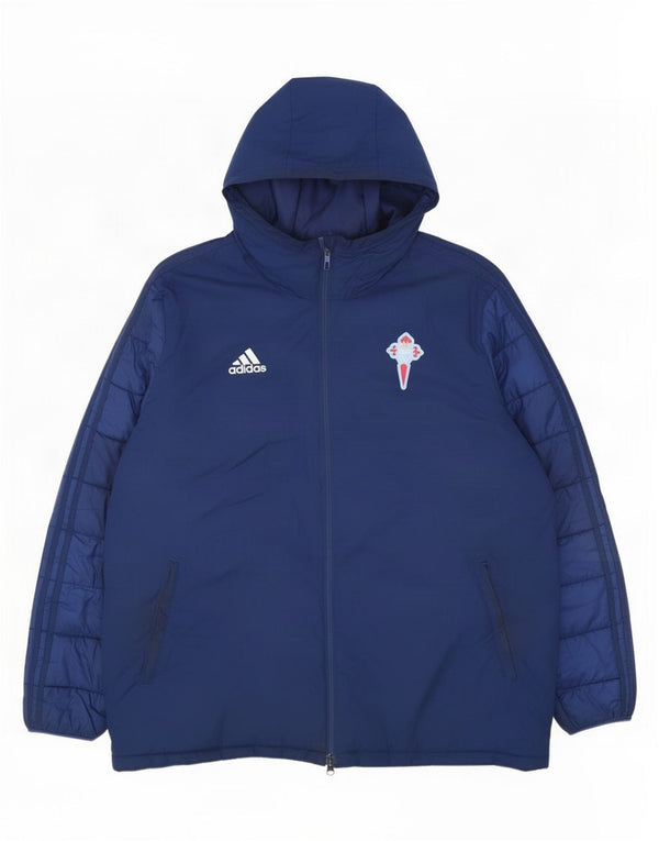 Adidas Herren-Jacke mit Kapuze, gepolstert, UK 44, 2XL, Marineblau, Polyester
